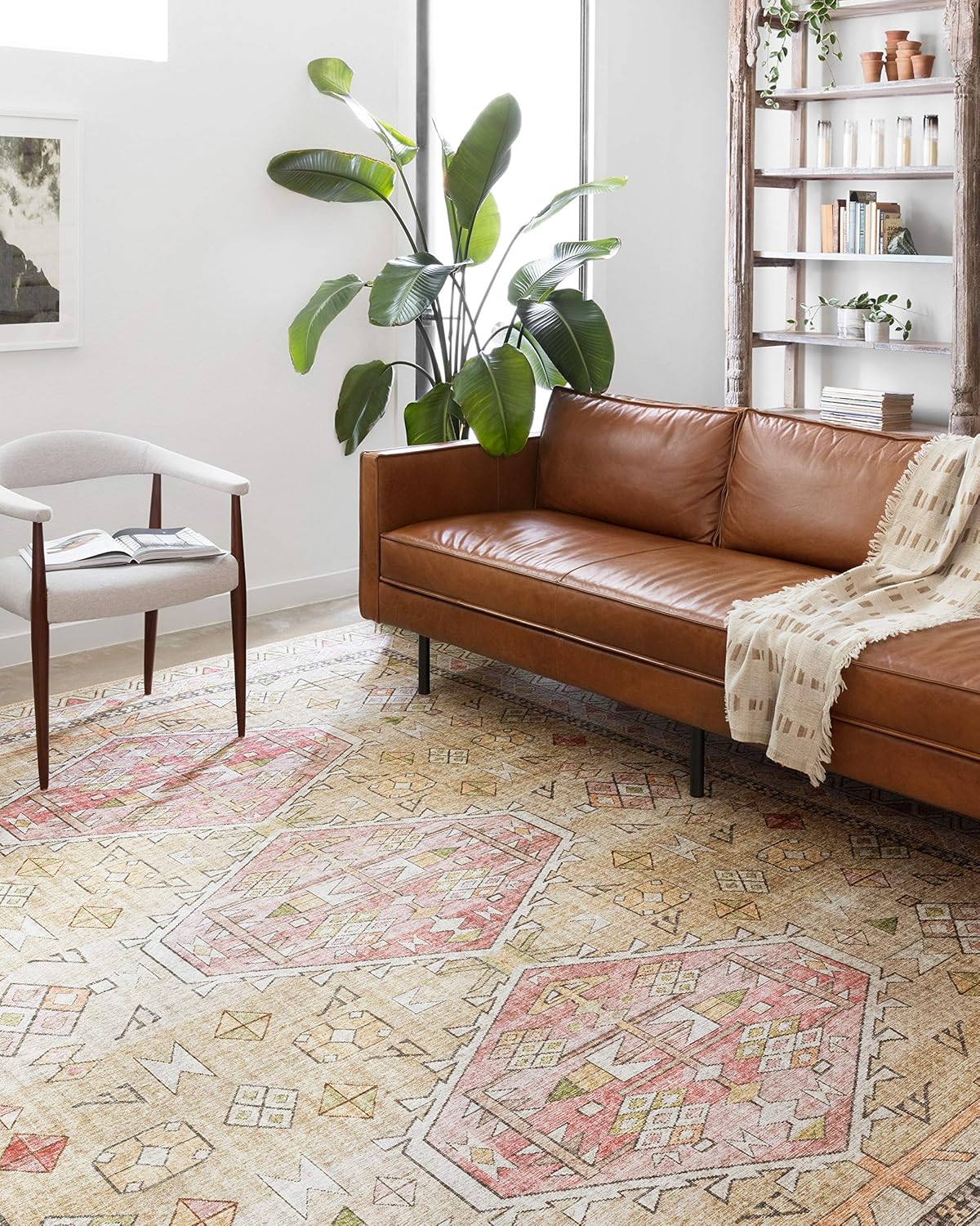 Loloi Skye Collection Area Rug - Stylish Gold/Blush Design