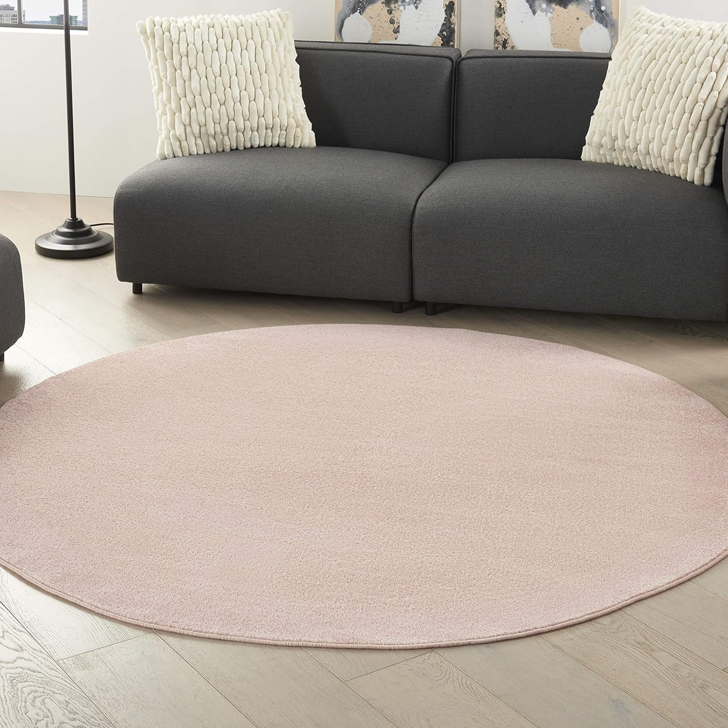 Nourison Home Essentials 6ft Round Pink Fabric Outdoor Rug Review