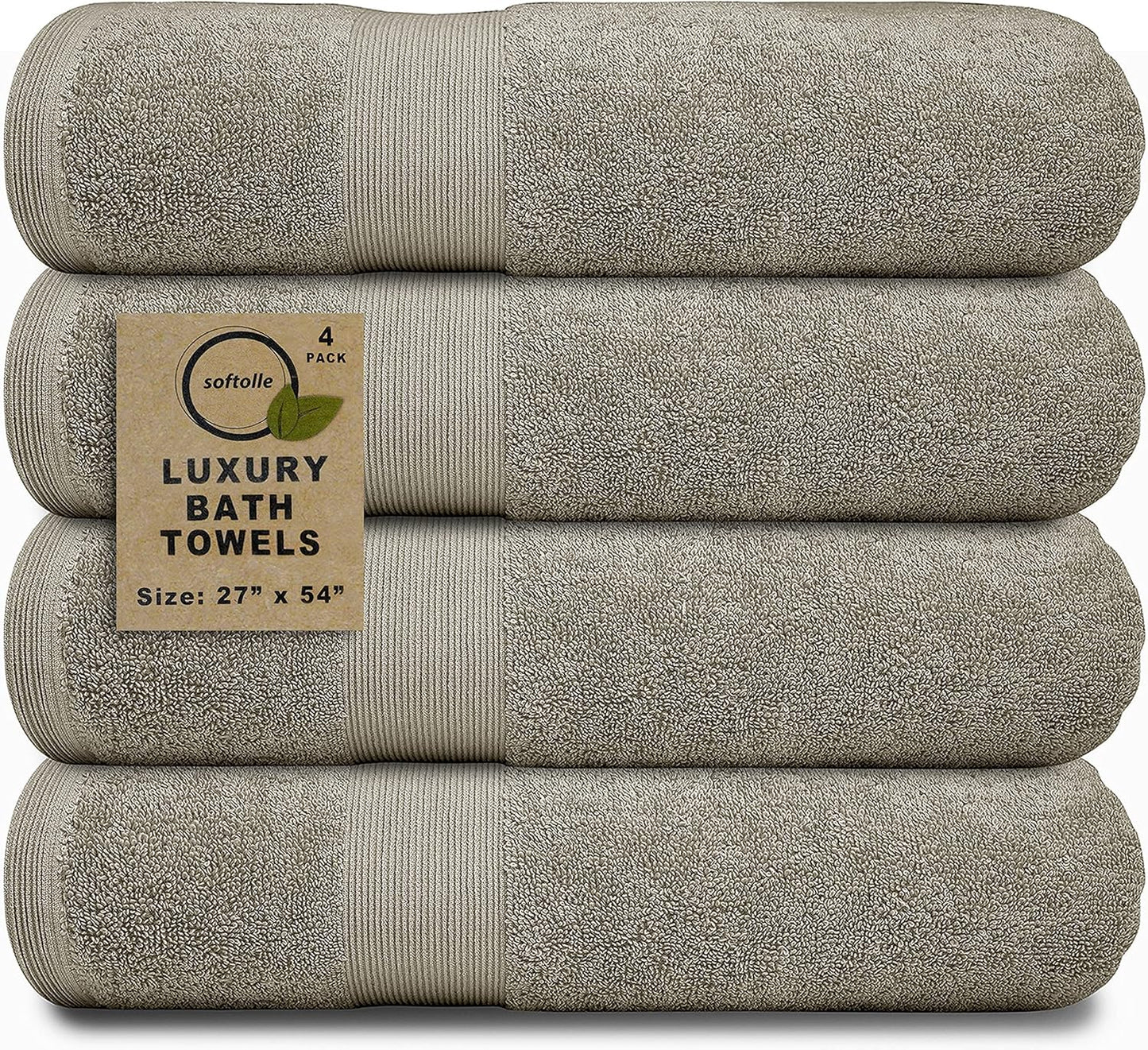 Softolle Luxury Bath Towels Set of 4 - Super Soft and Absorbent