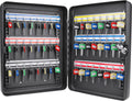 48-Position Key Cabinet Lock Box - Secure Wall Mount Key Organizer