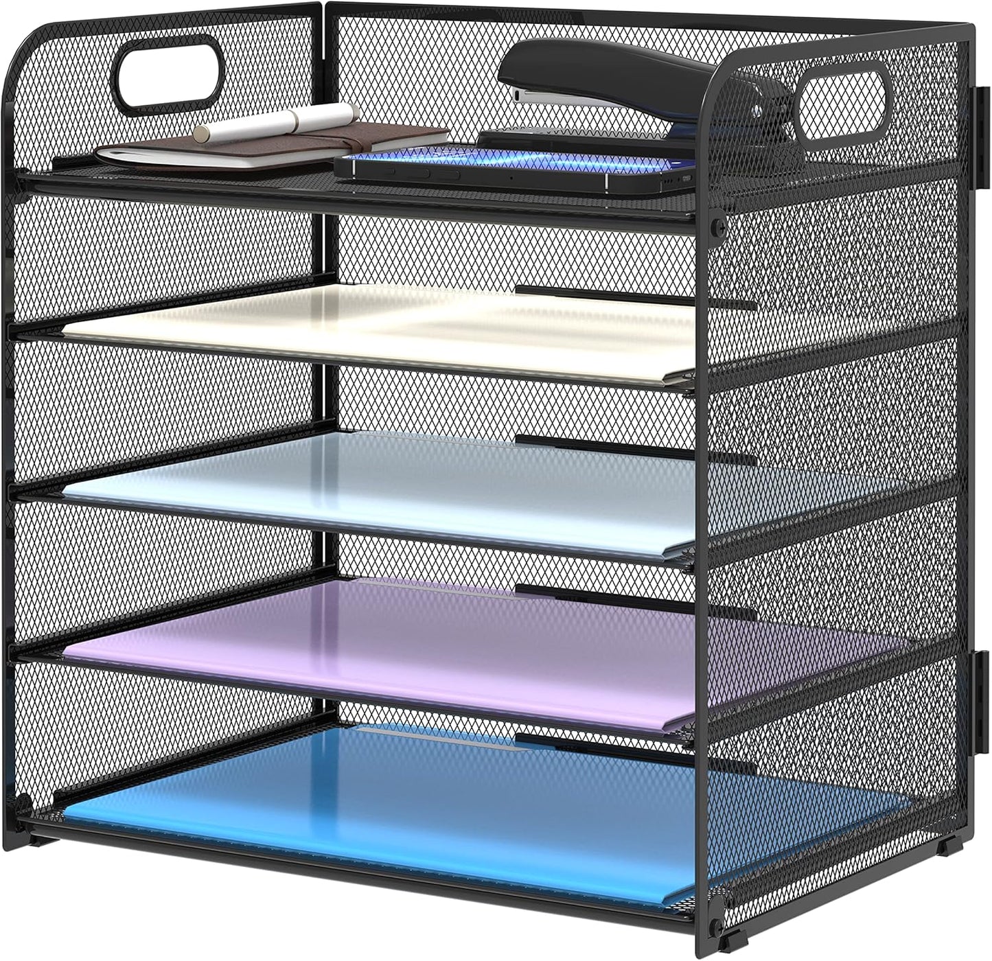 SUPEASY 5-Tray Paper Organizer - Efficient Desk File Solution