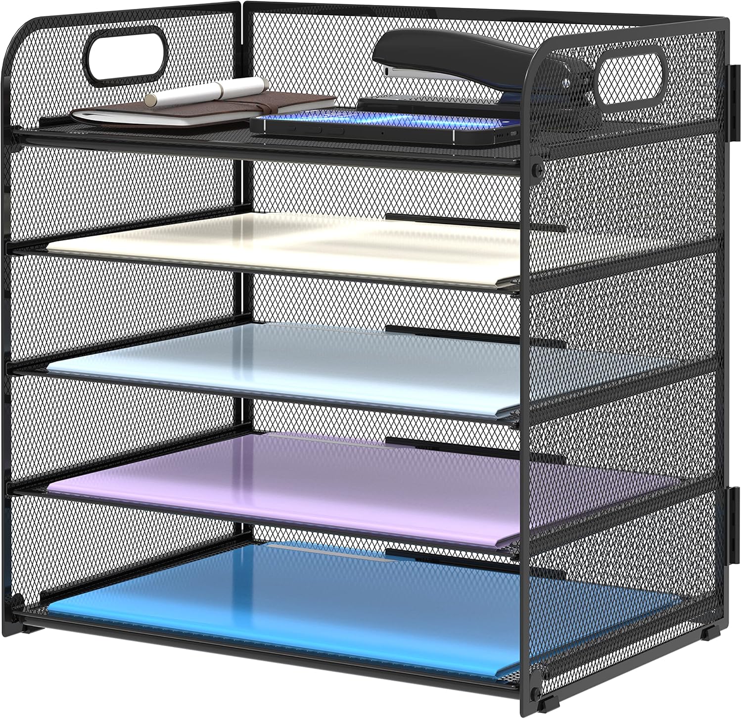 SUPEASY 5-Tray Paper Organizer - Efficient Desk File Solution