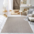 Outdoor Indoor Area Rug 5 ft x 7 ft Silver Weiss - Weather Resistant
