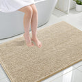 Bathroom Rug 47x32 Beige - Soft Chenille Absorbent Bath Mat