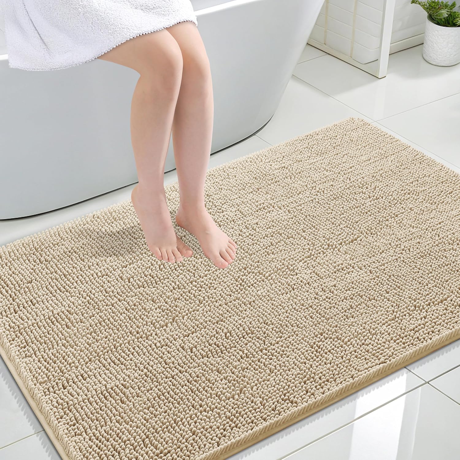 OLANLY Extra Soft Chenille Bath Rugs for Ultimate Comfort