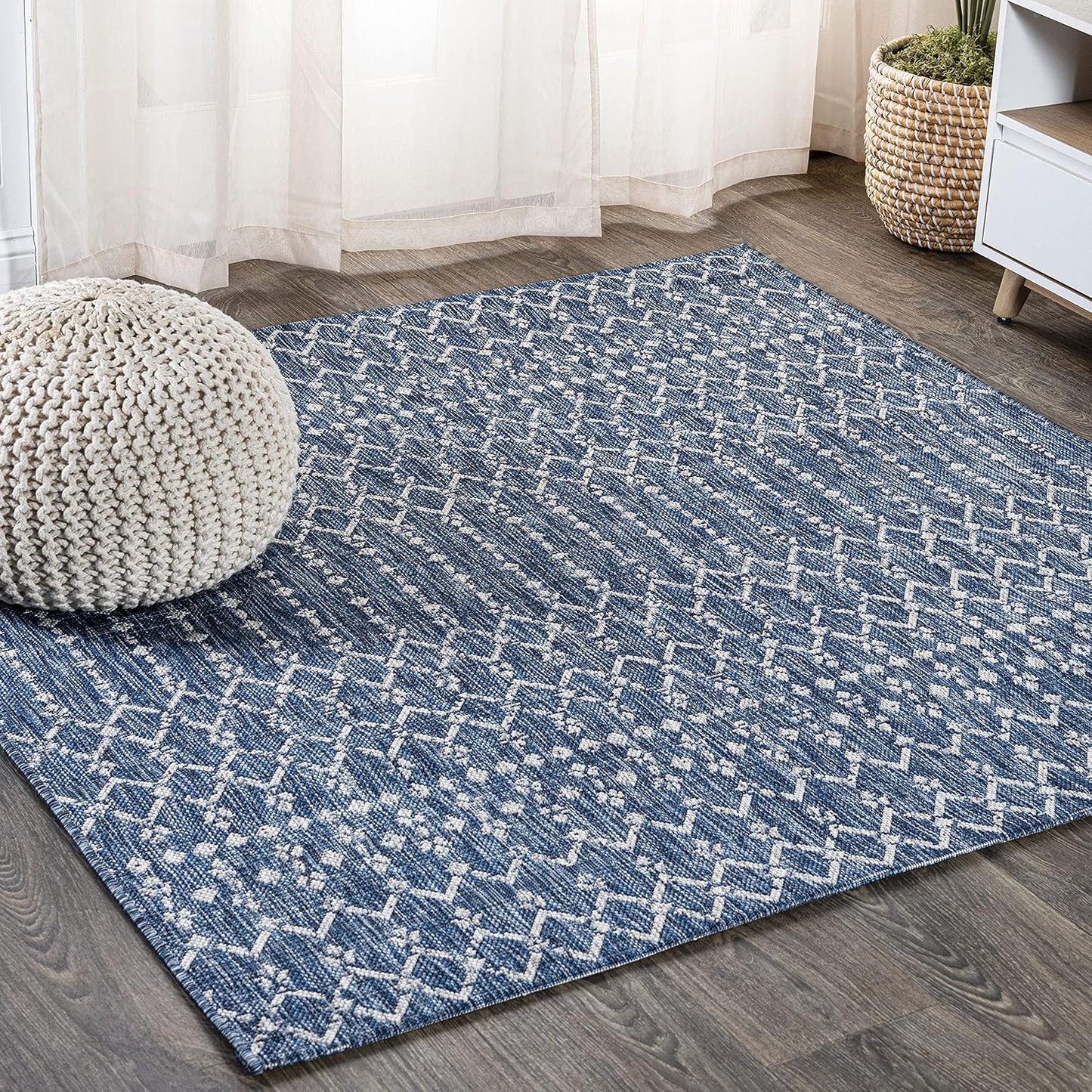 JONATHAN Y Moroccan Geometric Indoor Outdoor Square Area Rug