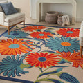Nourison Aloha 63x89 Contemporary Fabric Rug in Multi-Color - Durable