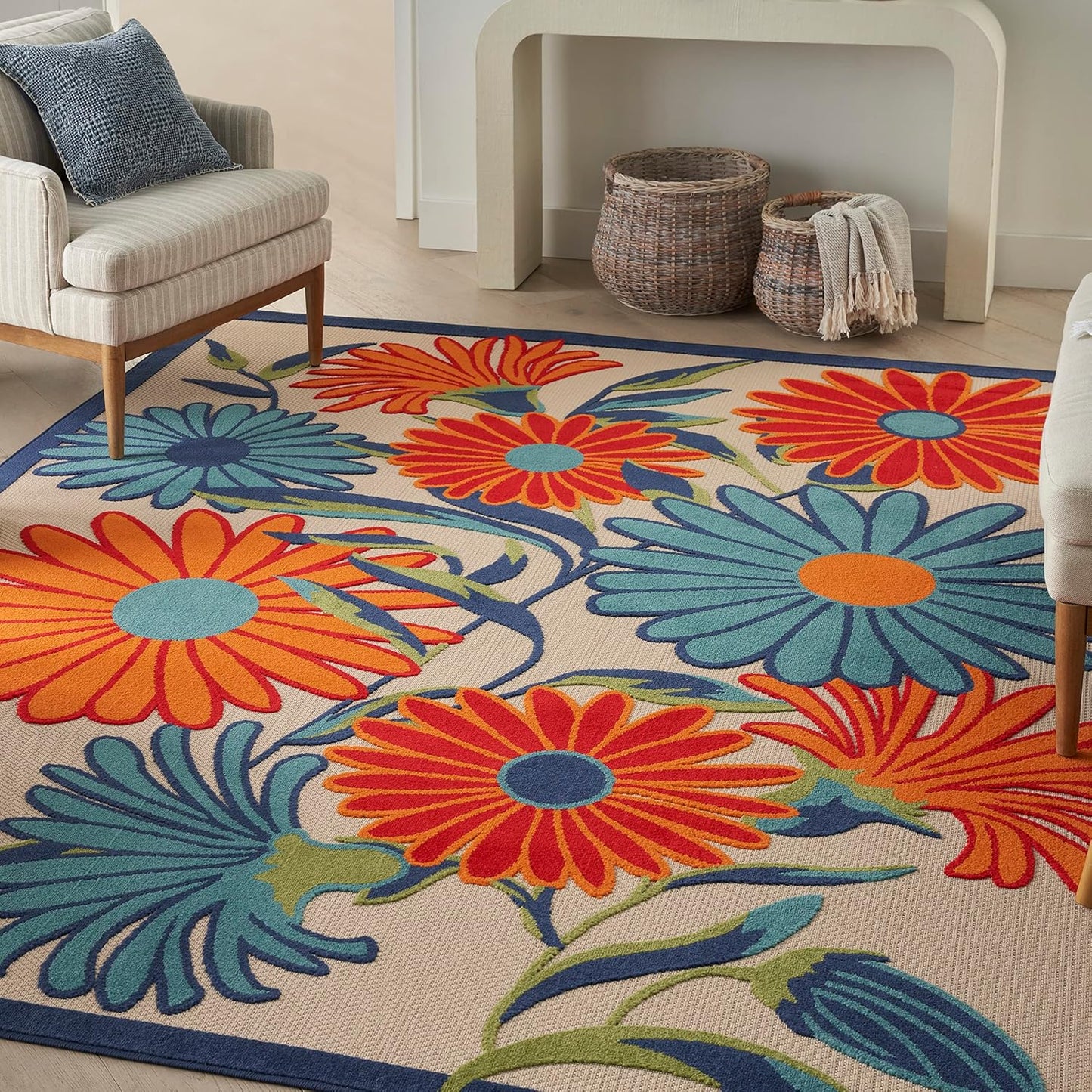 Nourison Aloha 63x89 Contemporary Fabric Rug for Any Space