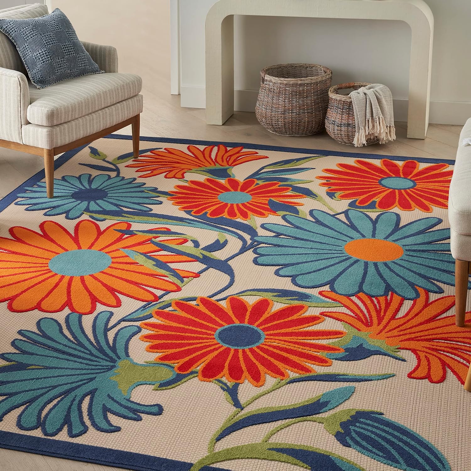 Nourison Aloha 63x89 Contemporary Fabric Rug for Any Space