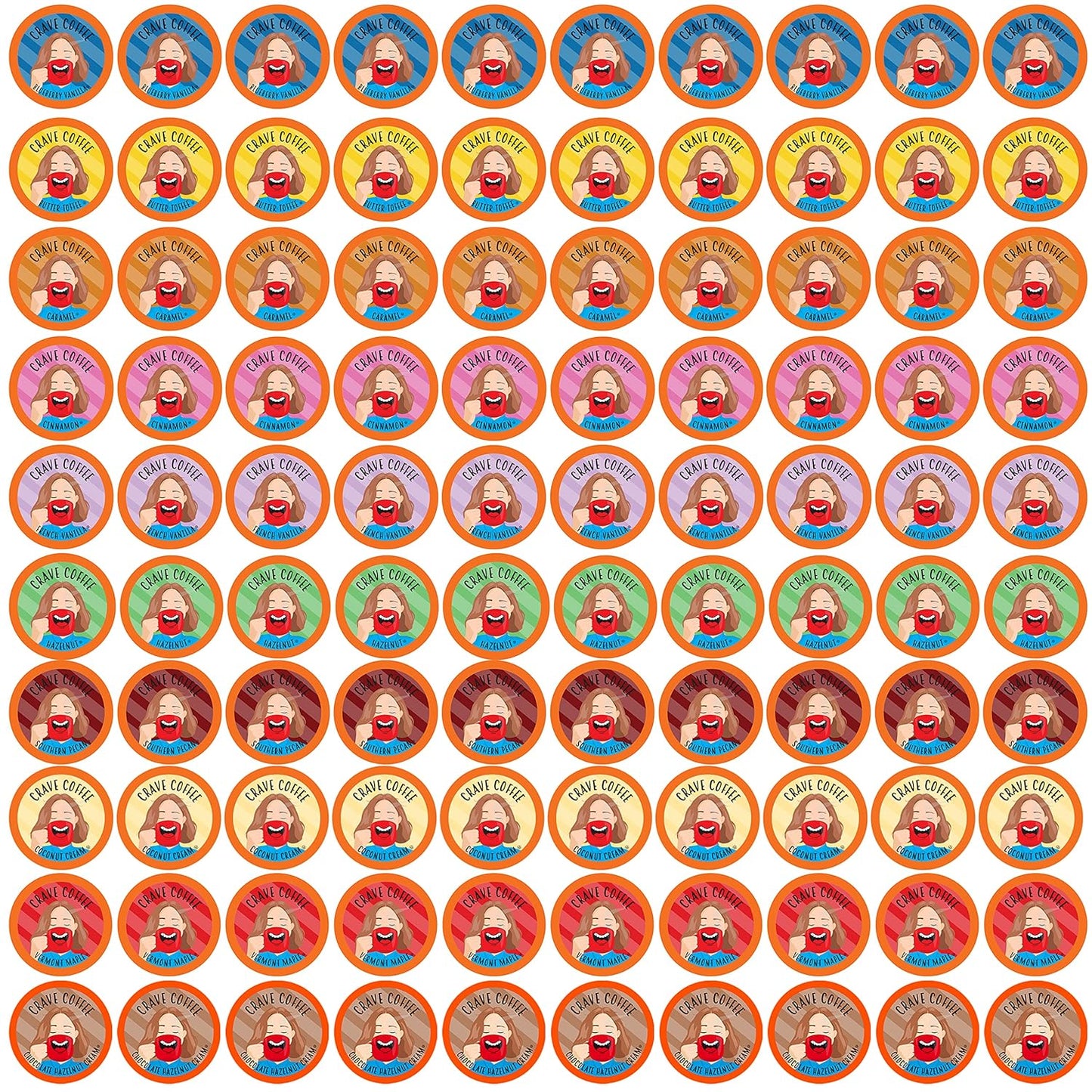 Crave Beverages Flavored Coffee Pods Sampler for 2.0 K-Cup Brewers