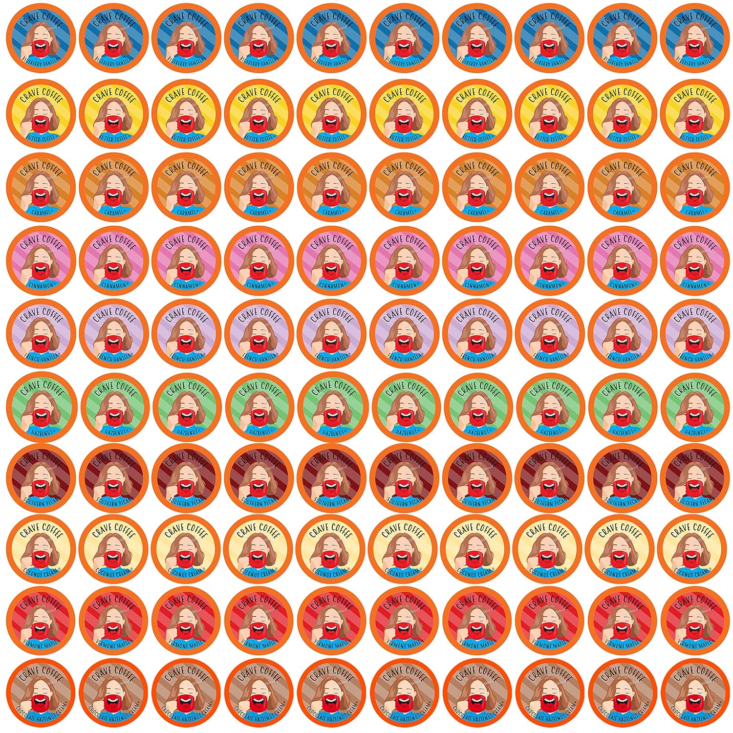 Crave Beverages Flavored Coffee Pods Sampler for 2.0 K-Cup Brewers
