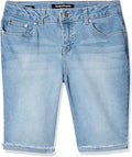 Girls' Skinny Fit Stretch Denim Bermuda Shorts - Clean Modern Look