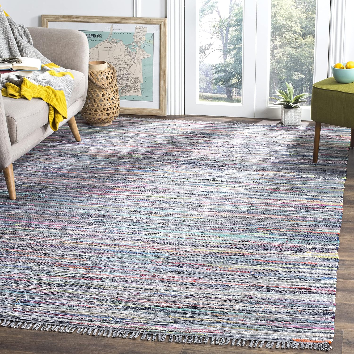 SAFAVIEH Rag Rug Collection Area Rug - Handmade Boho Stripe