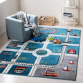 SAFAVIEH Carousel Kids Area Rug - 4 ft Square Turquoise & Ivory