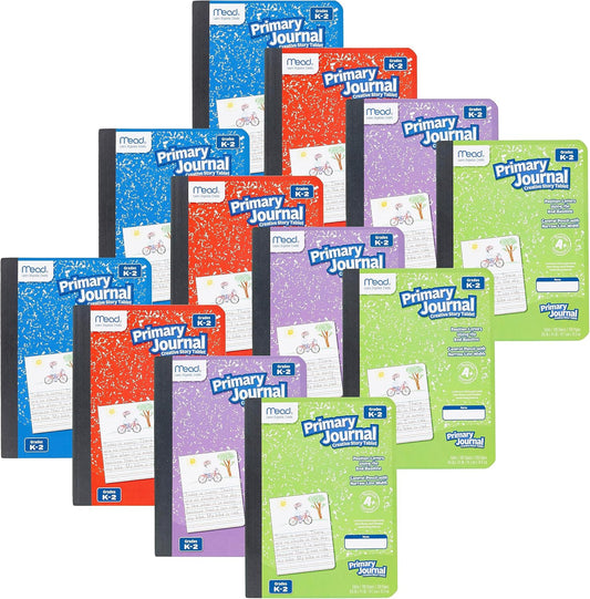 Mead Primary Journal for Grades K-2, 12 Pack, Assorted Colors