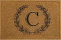 Entryway Door Mat Laurel Monogram Letter C 2 ft x 3 ft - Durable Faux