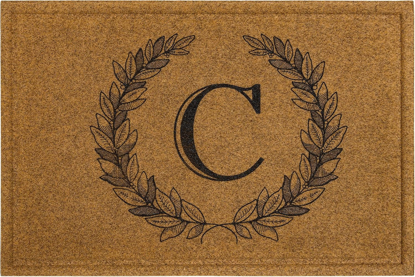 Mohawk Home Entryway Door Mat with Monogram Letter C Design