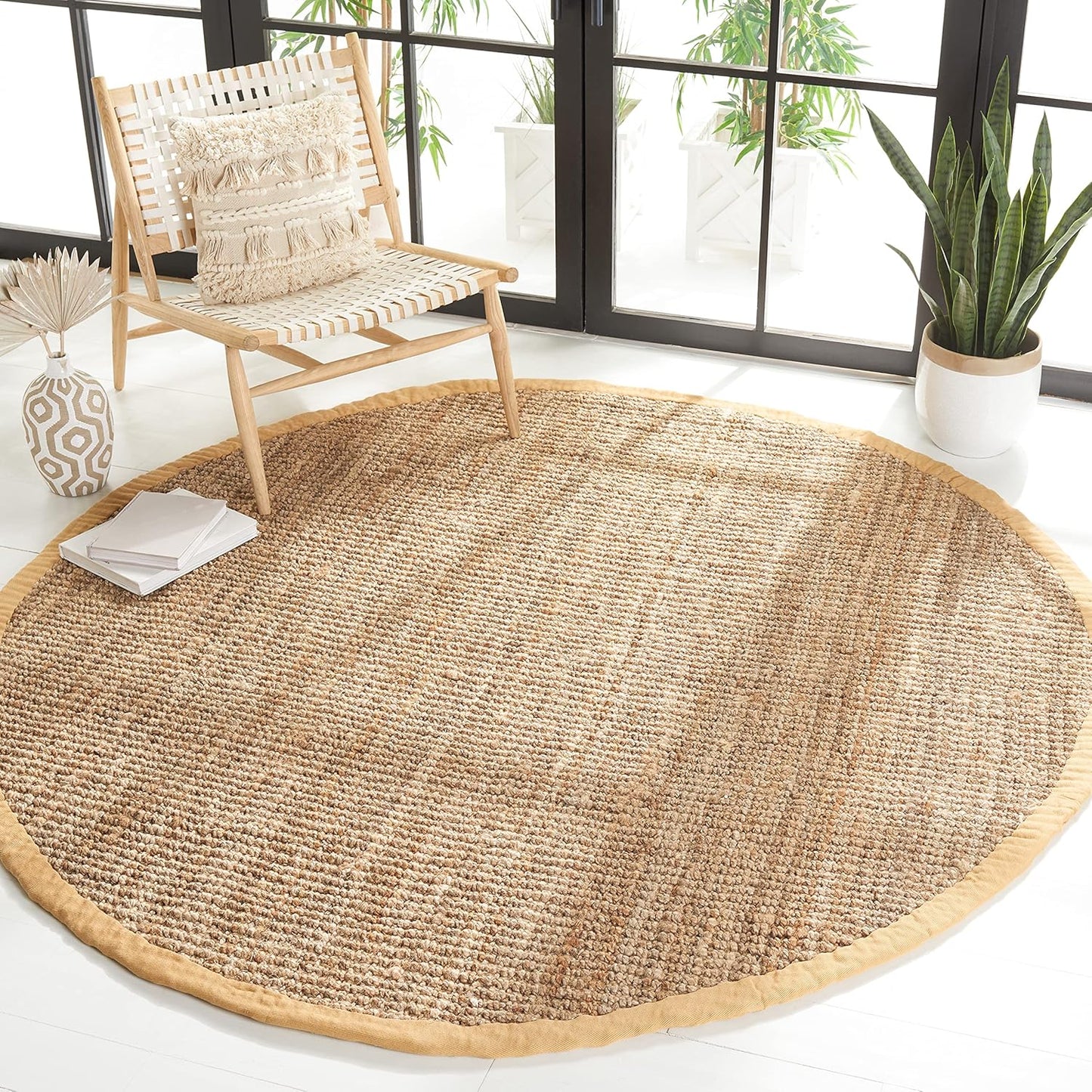 SAFAVIEH Area Rug 5ft Round - Natural Fiber Handmade Jute