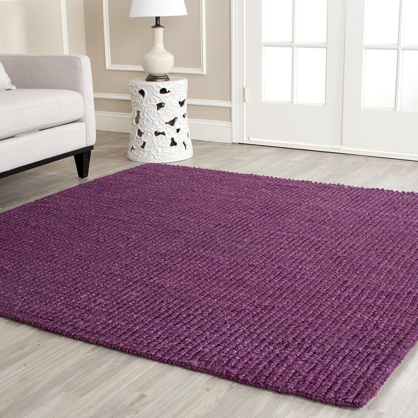 Handmade Jute Area Rug 6ft Square - Natural Fiber Collection