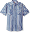 ELY CATTLEMAN Men's Short Sleeve Stripe Western Shirt - Classic Casual