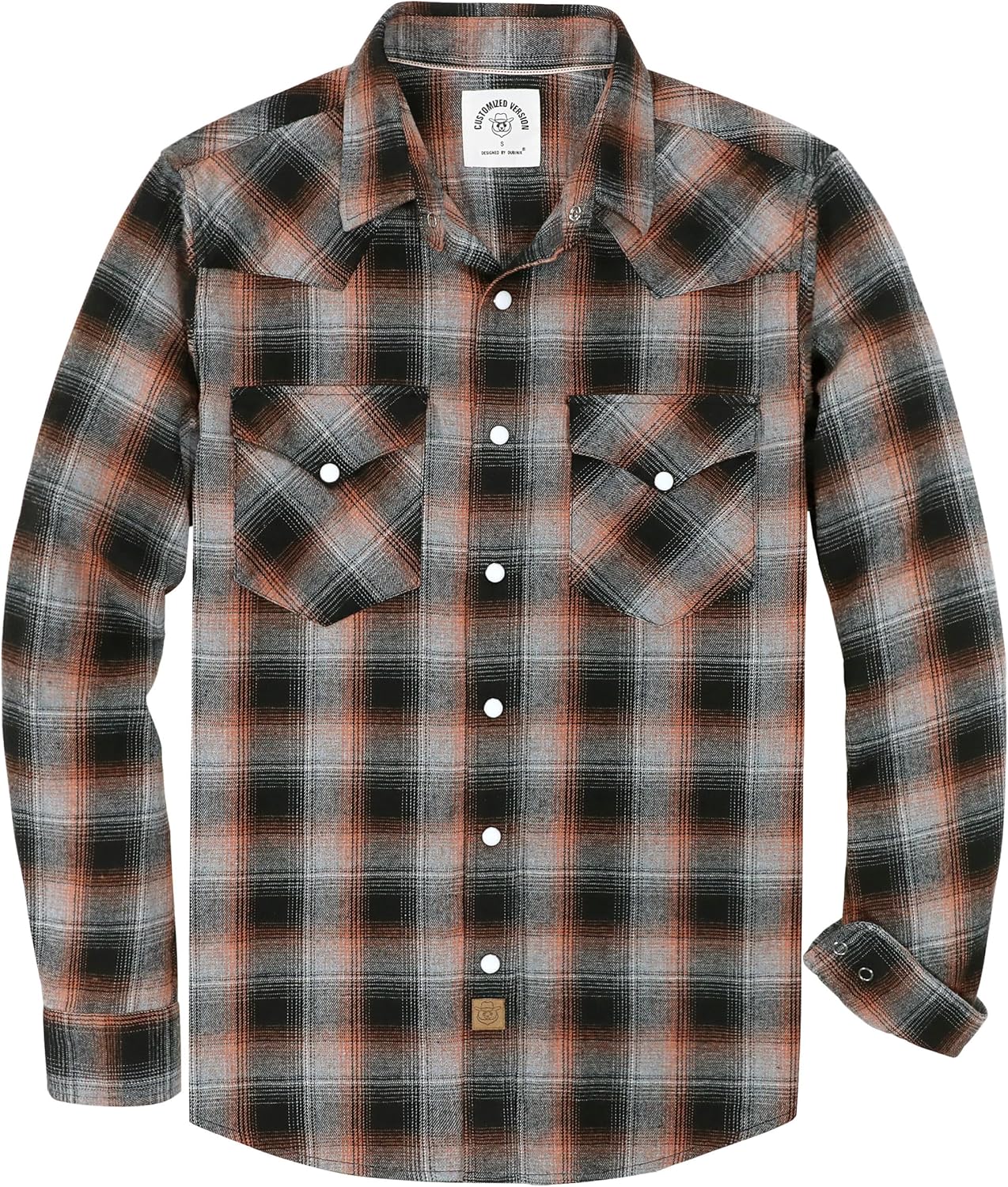 Dubinik Flannel Shirt for Men - Vintage Pearl Snap Plaid Style