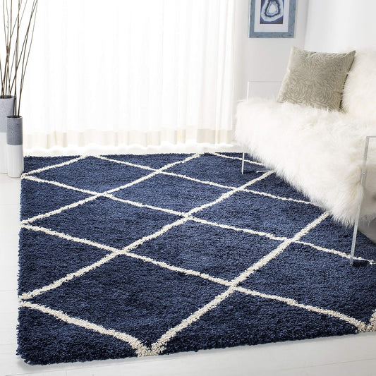 SAFAVIEH Hudson Shag Collection Area Rug - Modern Trellis Design