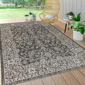 Palazzo Vine and Border Indoor Outdoor Area Rug - Durable Low-Pile 5 x