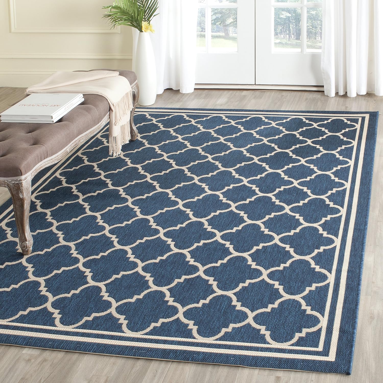 SAFAVIEH Washable Rug for Outdoor Courtyard - 6ft 7in x 9ft6