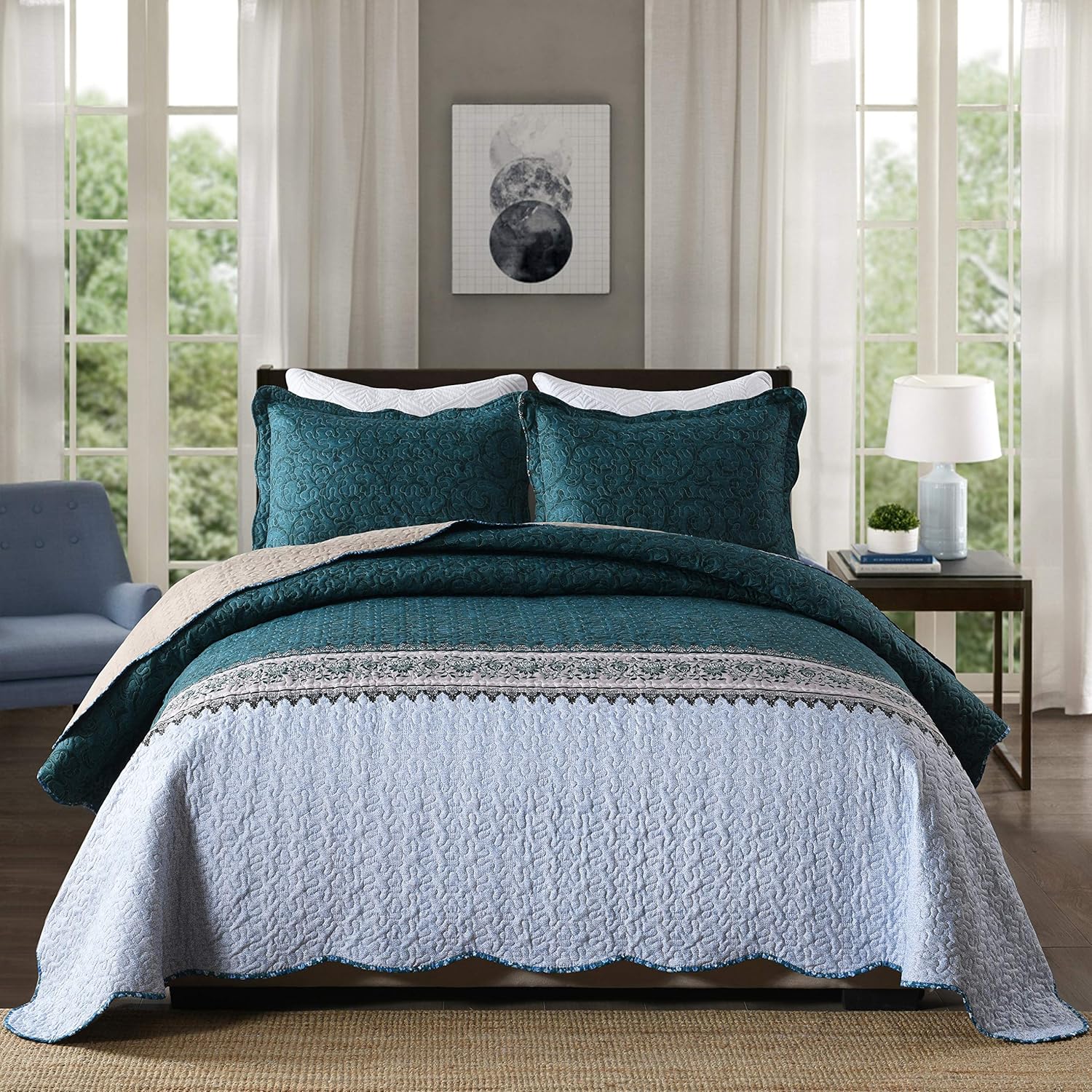 Travan 3-Piece Queen Quilt Set for All Season Comfort and Style