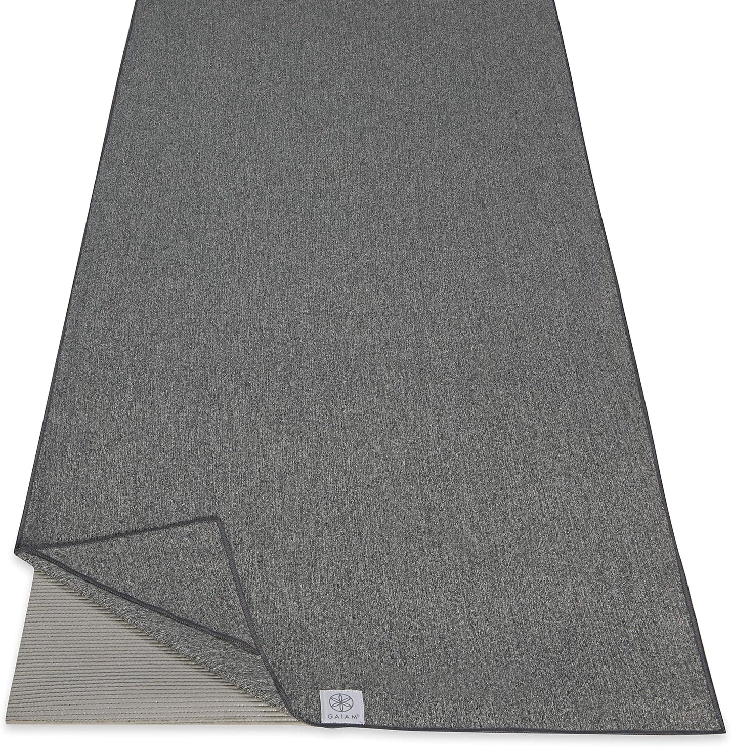 Gaiam Hot Yoga Towel | Non-Slip Moisture-Wicking Microfiber | Stay-Put Pockets