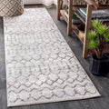 Boho Vintage Diamond Cream/Gray Runner Rug 2x20 ft - Pet-Friendly