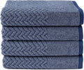 100% Organic Cotton Jacquard 650 GSM Bath Towels - Estate Blue 4-Pack