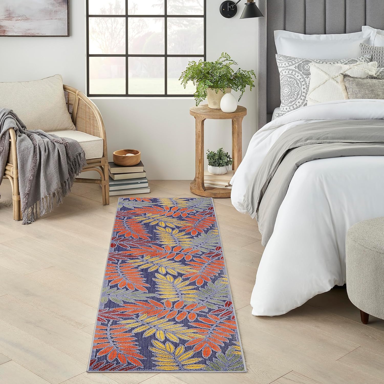 Nourison Home Aloha Indoor-Outdoor Navy Multicolor Area Rug