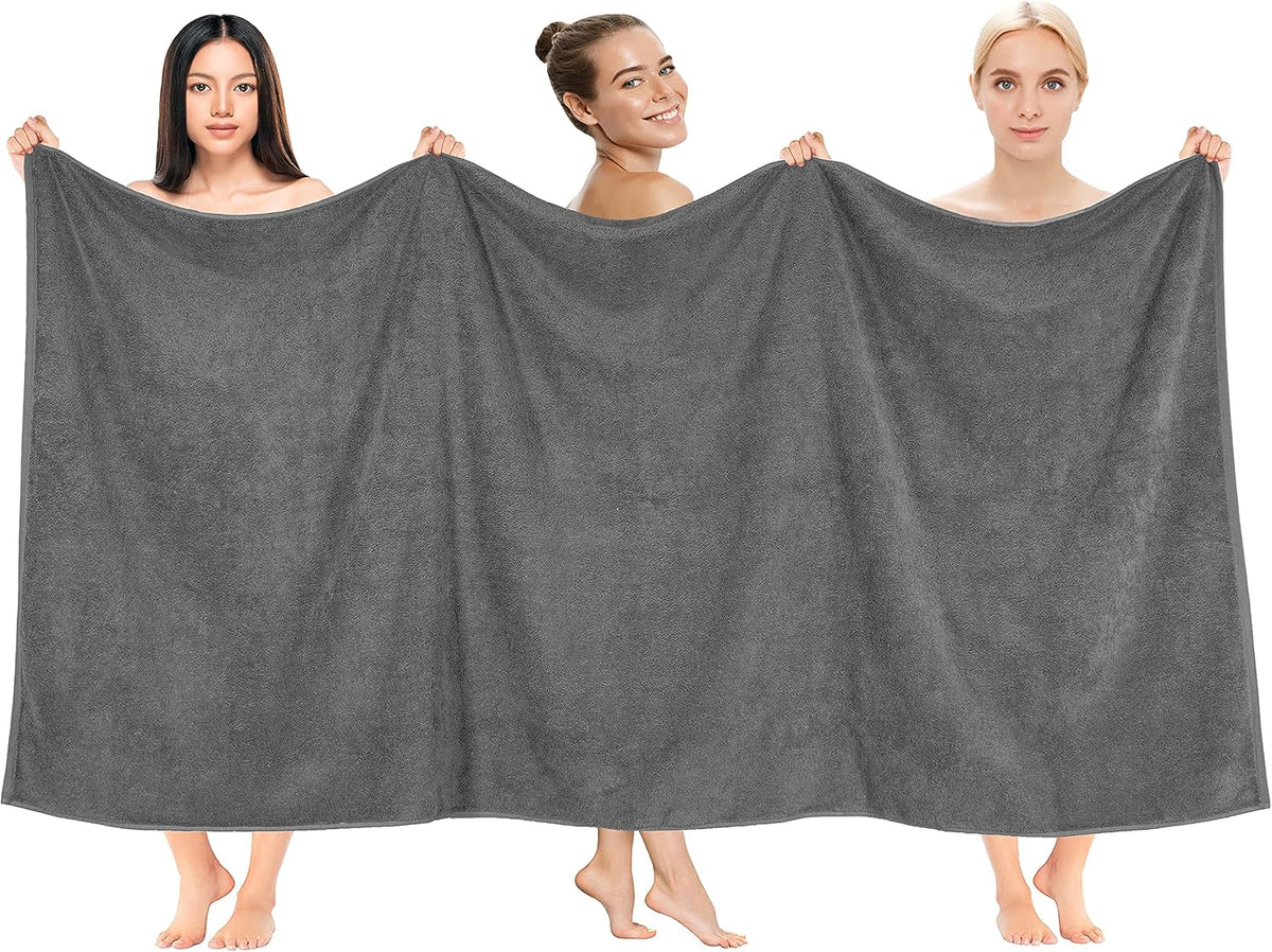 Oversized Bath Sheet 100% Cotton 40x80 Extra Large Dark Gray