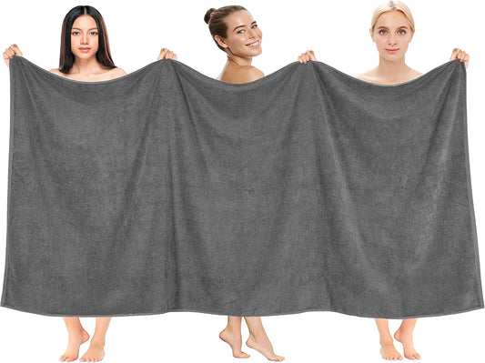 Oversized Bath Sheet 100% Cotton 40x80 Extra Large Dark Gray