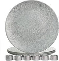 Stunning Silver Charger Plates and Napkin Rings Set of 6