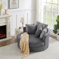Oversized 51.5 in Swivel Accent Chair with 5 Pillows - Plush Corduroy