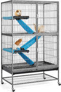 54ft Rolling Ferret Cage 4-Tier Small Animal Habitat - Large & Secure