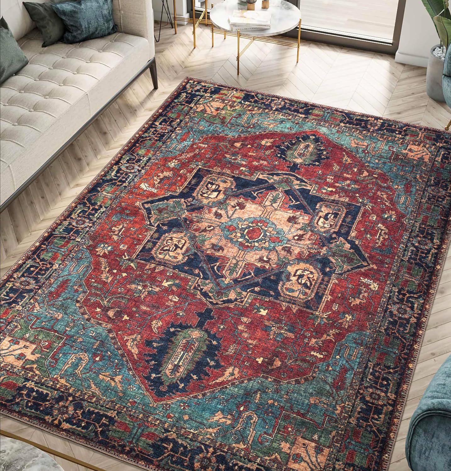 Keen Home Design 6x9 Rug - Vintage Machine Washable Area Rug
