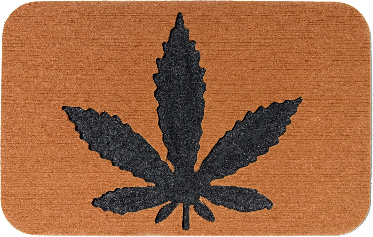 Stylish Brown Pot Leaf Stomp Pad - Avoid Slipping - Toejamr