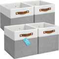 OrganiHaus 11x11 Fabric Cubes Storage Bins Set of 4 for Organizing