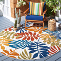 Cabana Collection Area Rug 6ft 7in Round Creme & Red - Durable
