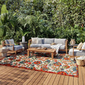 Aloha Indoor Outdoor Red Multicolor 6 ft x 9 ft Area Rug - Bold Floral