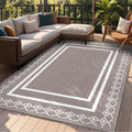 Outdoor Patio Rug 6x9 - Washable Geometric Rug for Decks
