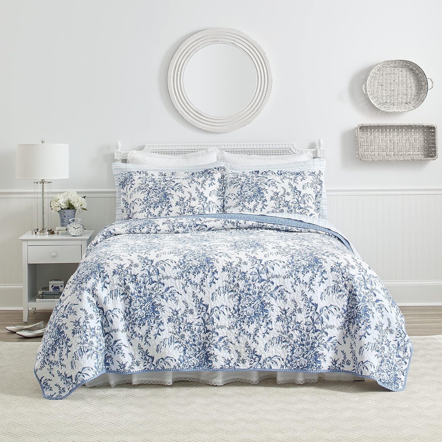 Laura Ashley Quilts Cotton Reversible Bedding for All Seasons