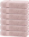 Wealuxe Pink Bath Towels Set of 6 for Home, Gym, Spa Use