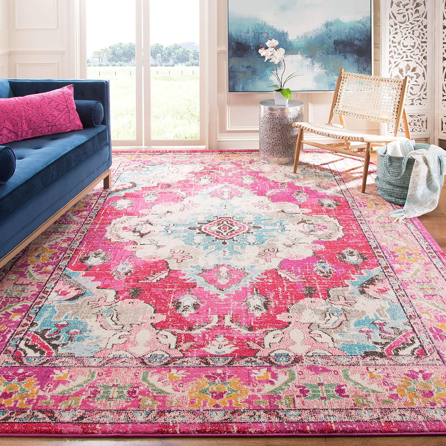 SAFAVIEH Monaco Collection Area Rug - Boho Chic Design for Home