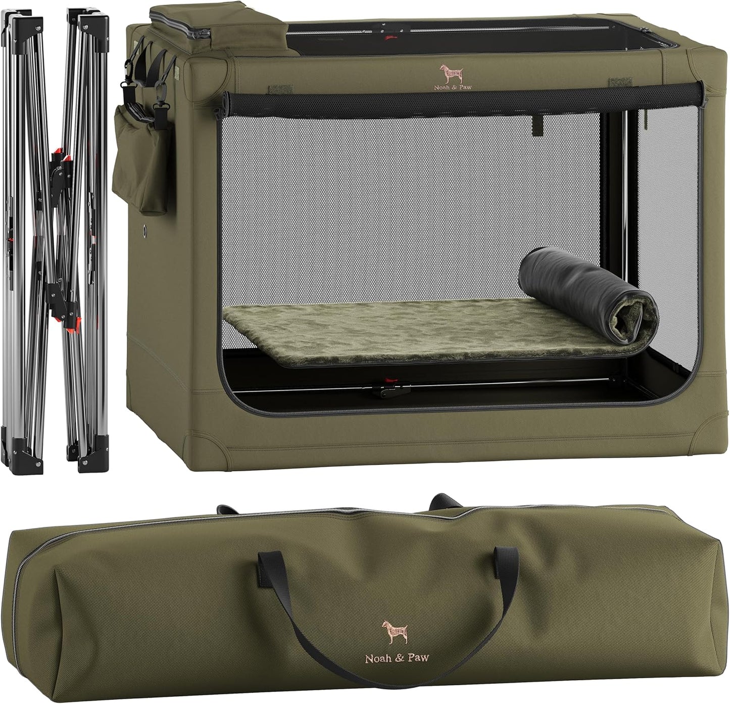 Collapsible Dog Crate 42 Inch for XXL, XL, Large Breeds