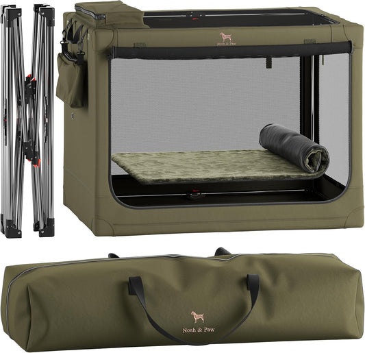 Collapsible Dog Crate 42 Inch for XXL, XL, Large Breeds