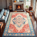 8x10 Area Rug for Living Room - Soft Machine Washable Vintage Rug